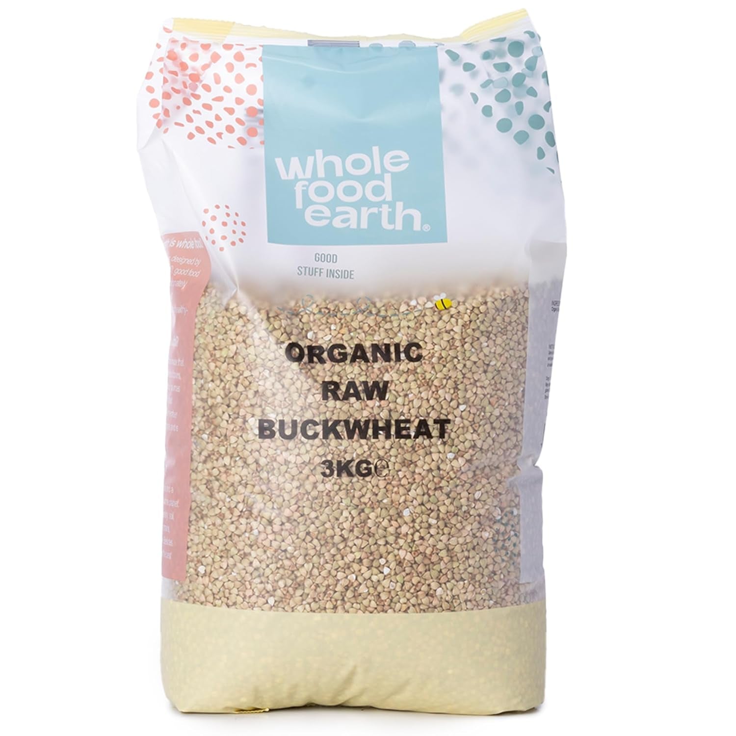 Wholefood Earth Biologisch Boekweit - 3kg - Niet-GMO - Veganistisch - Vezelrijk - Gecertificeerd biologisch