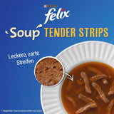 Felix Soepreepjes, Kattensoep, Gemengde Variatie, Verpakking van 8 (8 x 6 zakjes van elk 48 g)