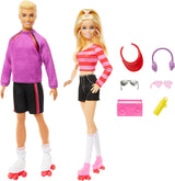 Barbie Fashionistas-set met 2 modepoppen en 6 accessoires, Barbie en Ken modepoppen op rollen, 65-jarig jubileum verzamelfiguren, HXK90 Naty Shop-poppen