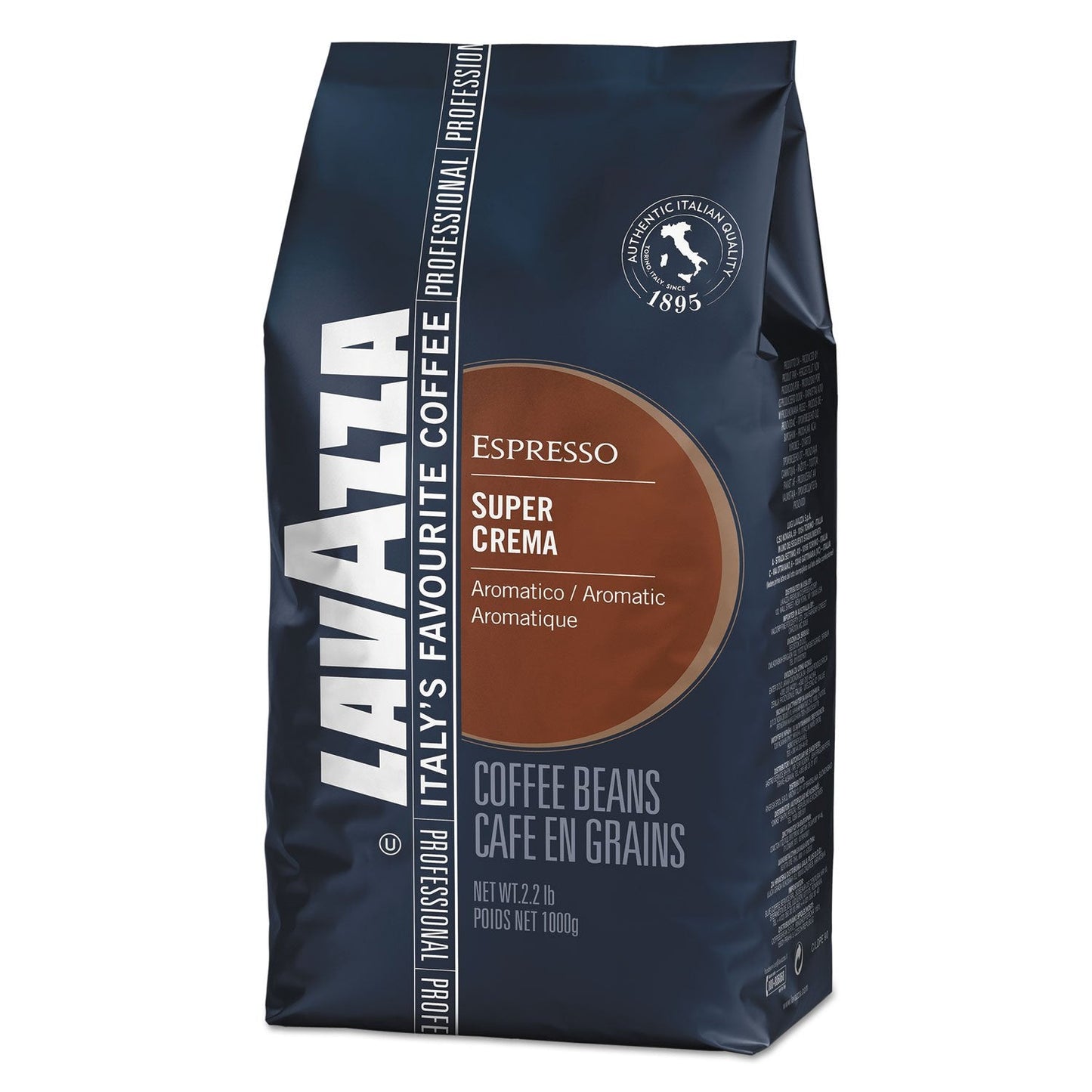 Lavazza Espresso Super Crema koffie, hele bonen, gemalen koffie, 1000g
