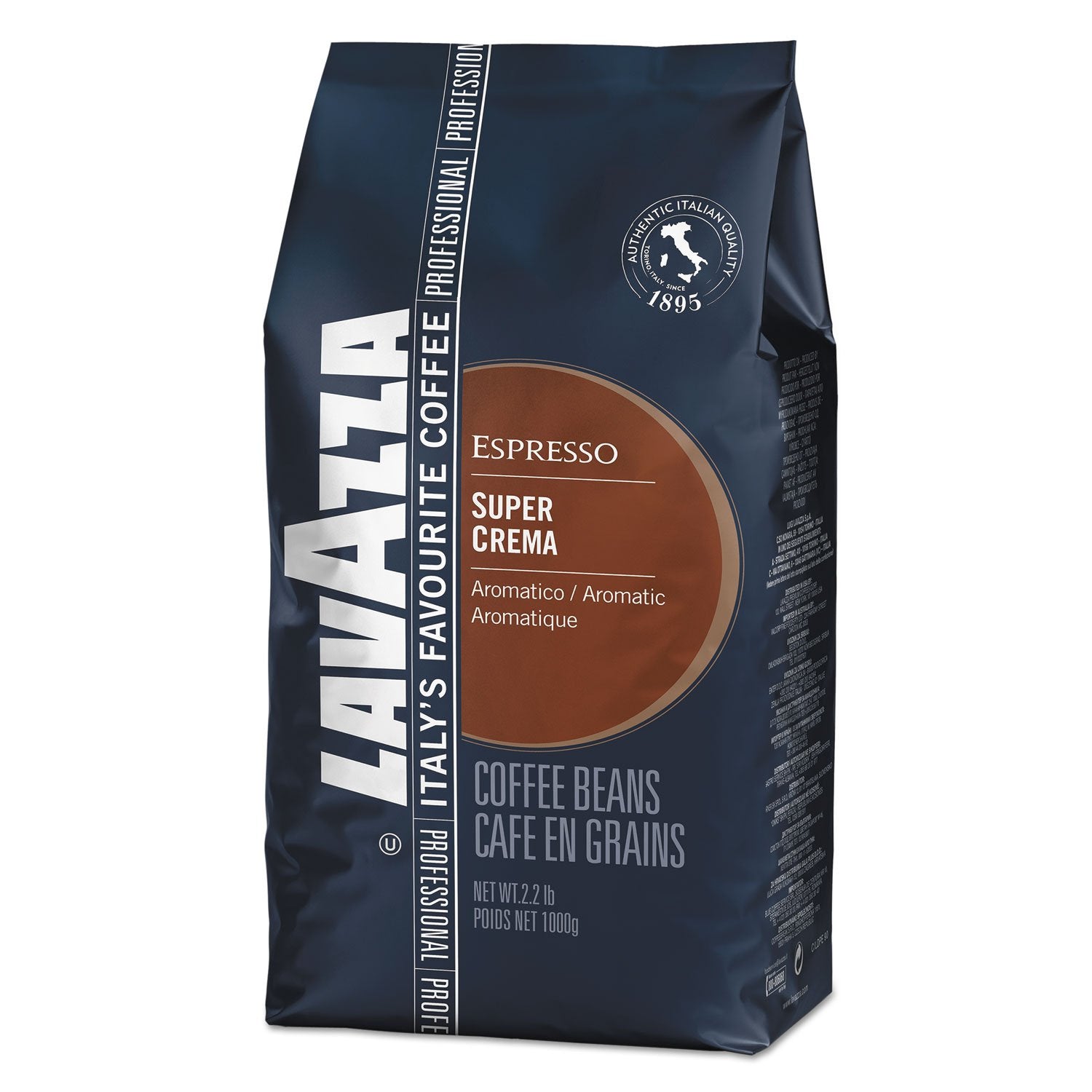 Lavazza Espresso Super Crema koffie, hele bonen, gemalen koffie, 1000g