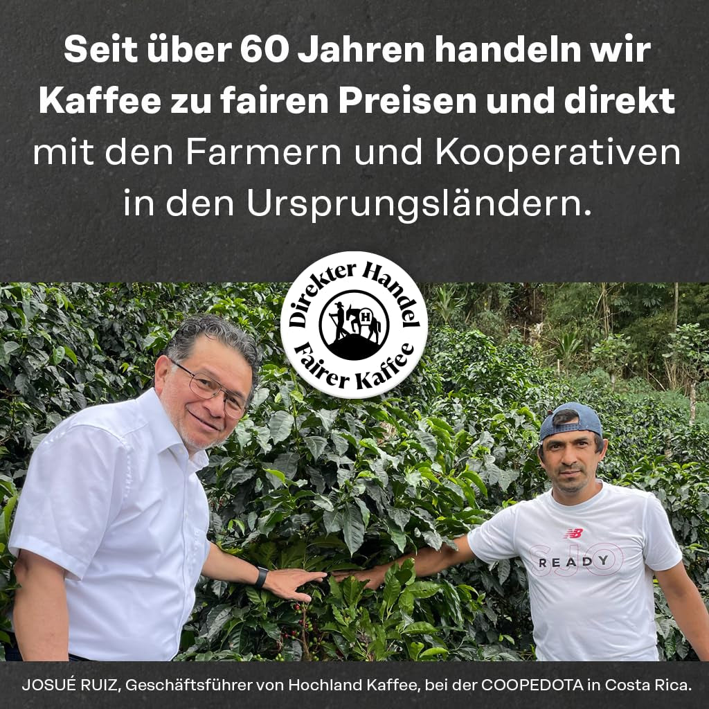 Hochland Kaffee - Holanka Crema - 250g Kaffeebohnen - Duurzame directe verkoop - Perfect voor volautomatische machines en Siebträger - Mildere aromatische smaak - Beste kwaliteit uit Peru