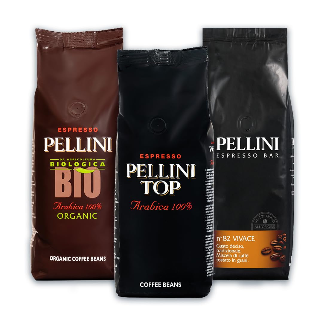 Proefset Pellini koffiebonen, biologisch, Vivace, 3 pakken van elk 500 g (1,5 kg)