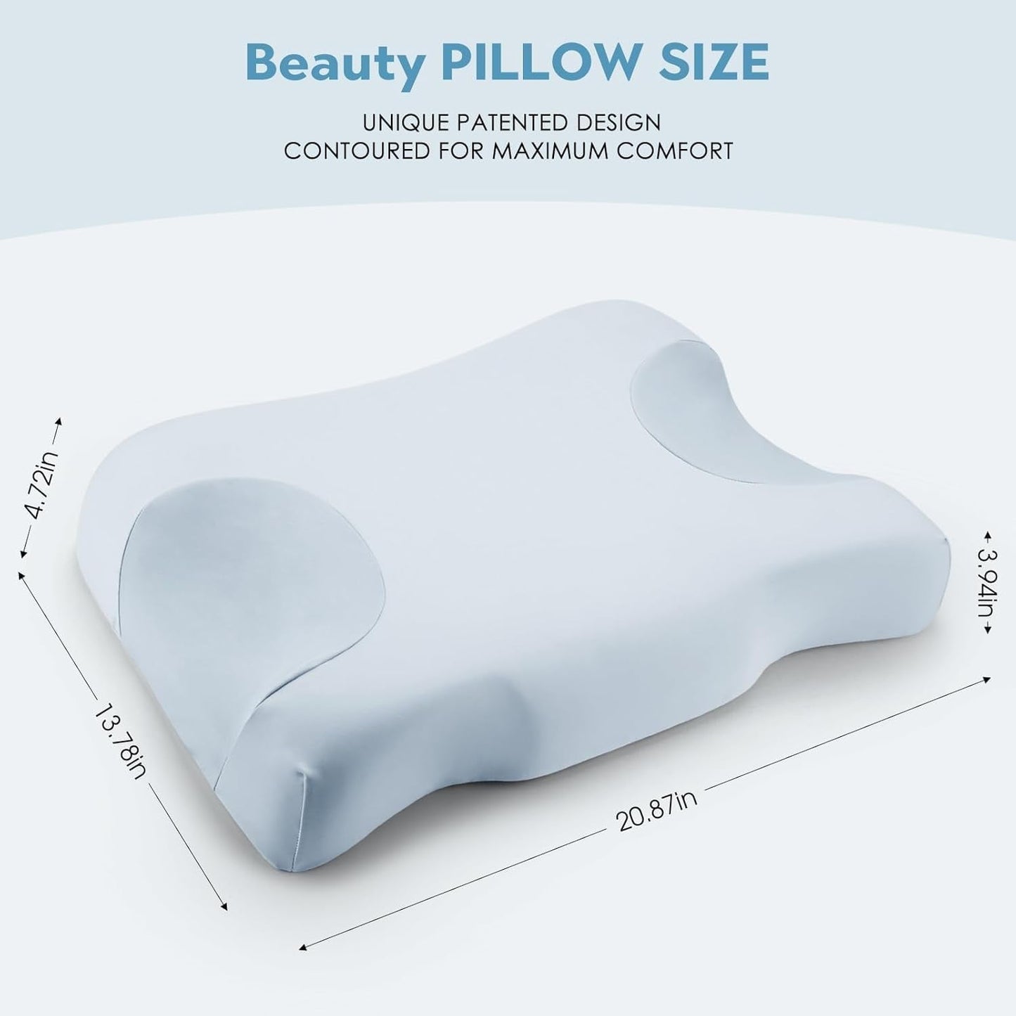 Royalisneeo Schoonheidskussen voor rug-, maag- en zijpijn Nek- en schouderpijn Kussen Antirimpel Anti-veroudering Memory Foam Kussen Blauw (standaard) Cervicale orthopedische kussens Naty Shop