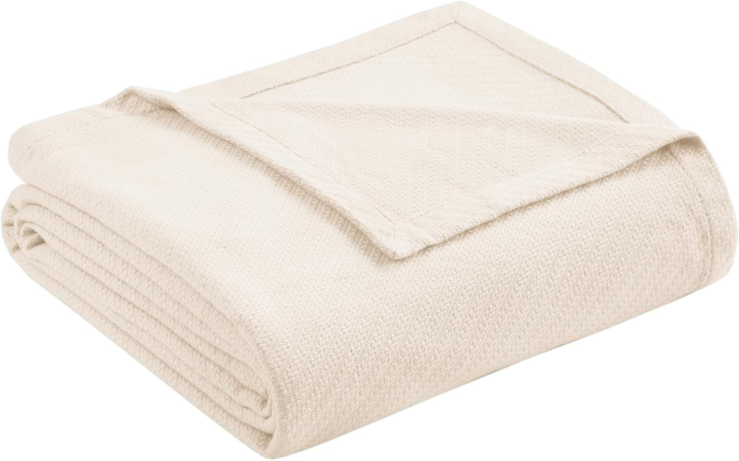 Madison Park Luxe vloeibaar katoen Hoge kwaliteit Zacht Comfortabel 100% ringgesponnen katoenen deken voor bedbank of bank Blush Full/Queen Naty Shop dekbedden en dekbedden Ivory Twin