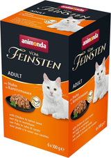 Animonda vom Feinsten nat kattenvoer met kip in wortelsaus (6 x 100 g), graanvrij, suikervrij nat kattenvoer met verse en vlezige ingrediënten