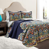 Lush Decor Clara dekbed, katoen, turquoise en mandarijn, Full/Queen Dekbedden en dekbedden Naty Shop Navy Full/Queen