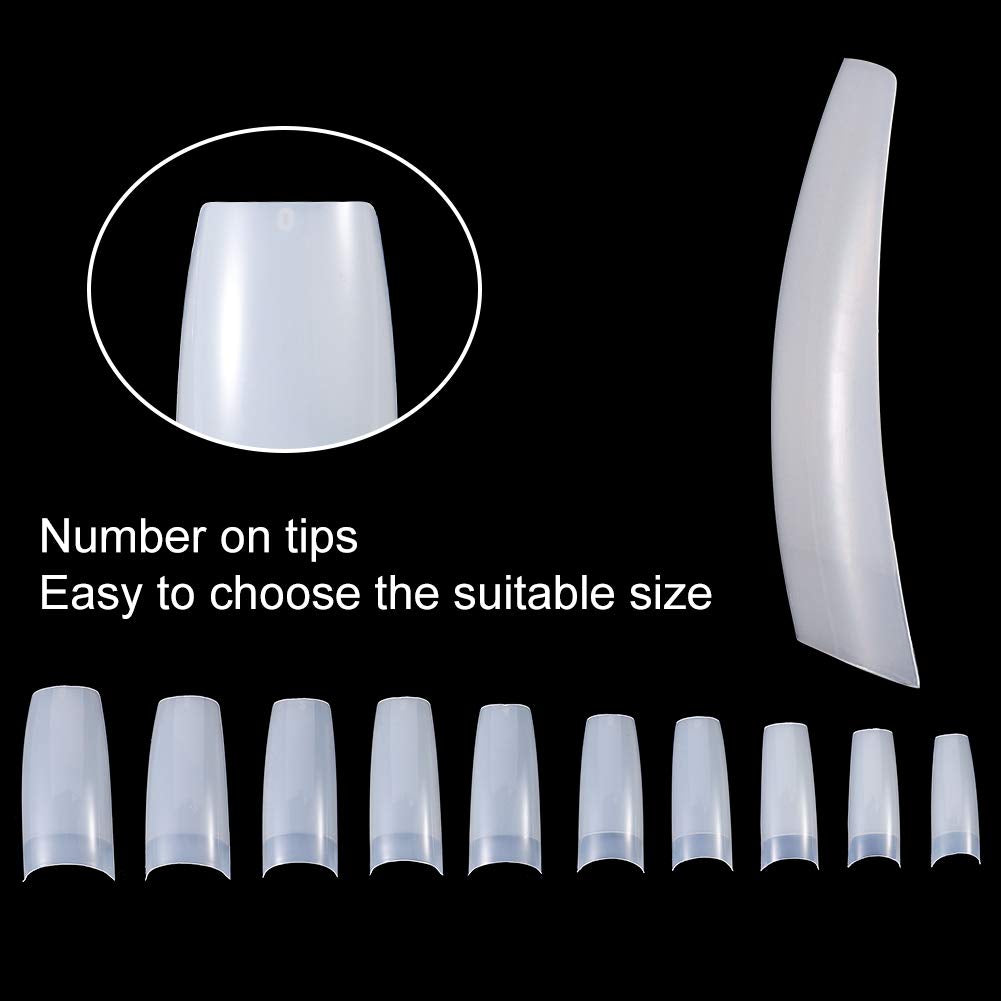 1000 stuks kunstnagels 10 maten Natuurlijke nageltips Kunstmatige Franse nageltips Kunstnageltips Valse nageltips Box Art Tips voor dames meisjes