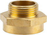 Gardena Messing Verloopnippel: Messing connector voor schroefdraadverloop bijv. voor pompen, 33,3 mm buitendraad (G 1 inch) / 42 mm binnendraad (G 1 1/4 inch) (7266-20)