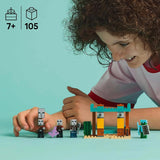 LEGO Minecraft The Illager Desert Patrol videogameset voor kinderen, buitenpost minispeelgoed en drie minifiguren, waaronder Plunderer, Dienaar en Cactus Knight 21267 Bouwsets