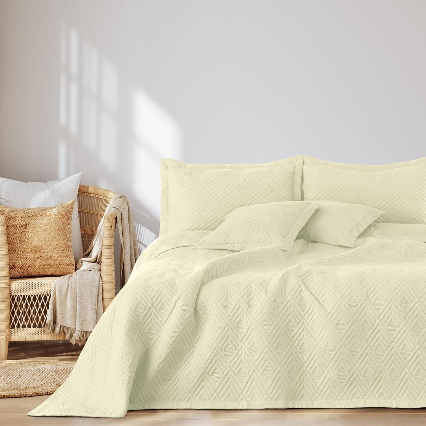 Ameliahome Sprei 170X210 Cm Dubbelzijdige sprei Ultrasoon Quilten Polyester Ophelia Donkergroen Bedden en Dekens Besuche den AmeliaHome-Store Ophelia crème 220X240 Cm