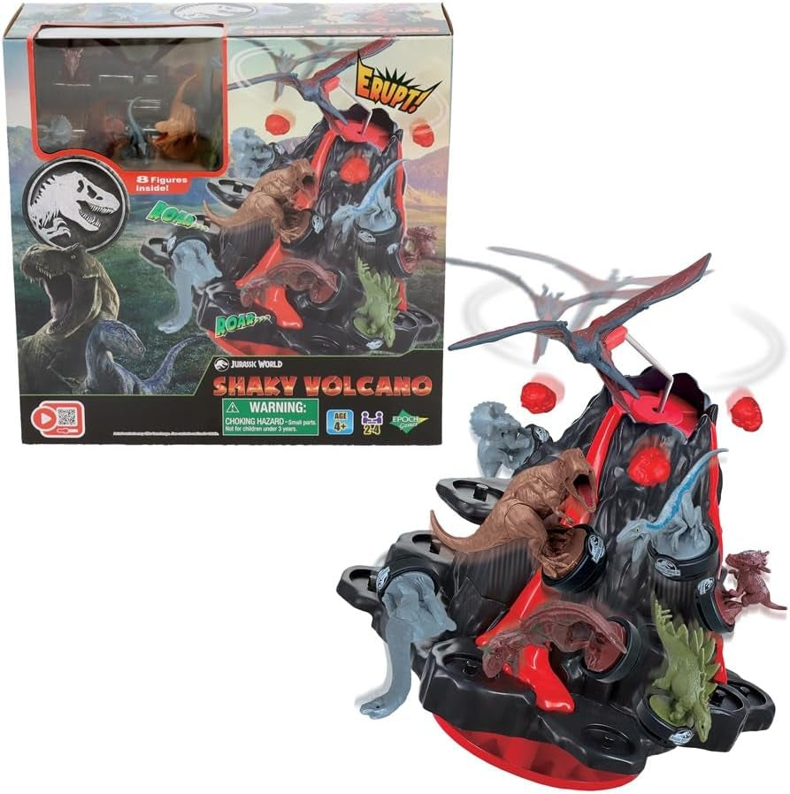 EPOCH Games - Jurassic World Bevende vulkaan 7509 Dinosaurusspeelgoedbordspel voor kinderen vanaf 4 jaar