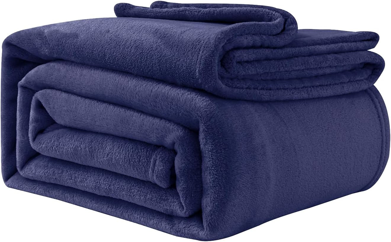 Gezellige deken Pluizige fleecedeken 130 x 150 cm Beddekens Bankdeken Grote zachte dekens en plaids voor volwassenen Bankspreien Warm Machinewasbaar Zwart Good Nite bedden en dekens Marineblauw 230 x 270 cm