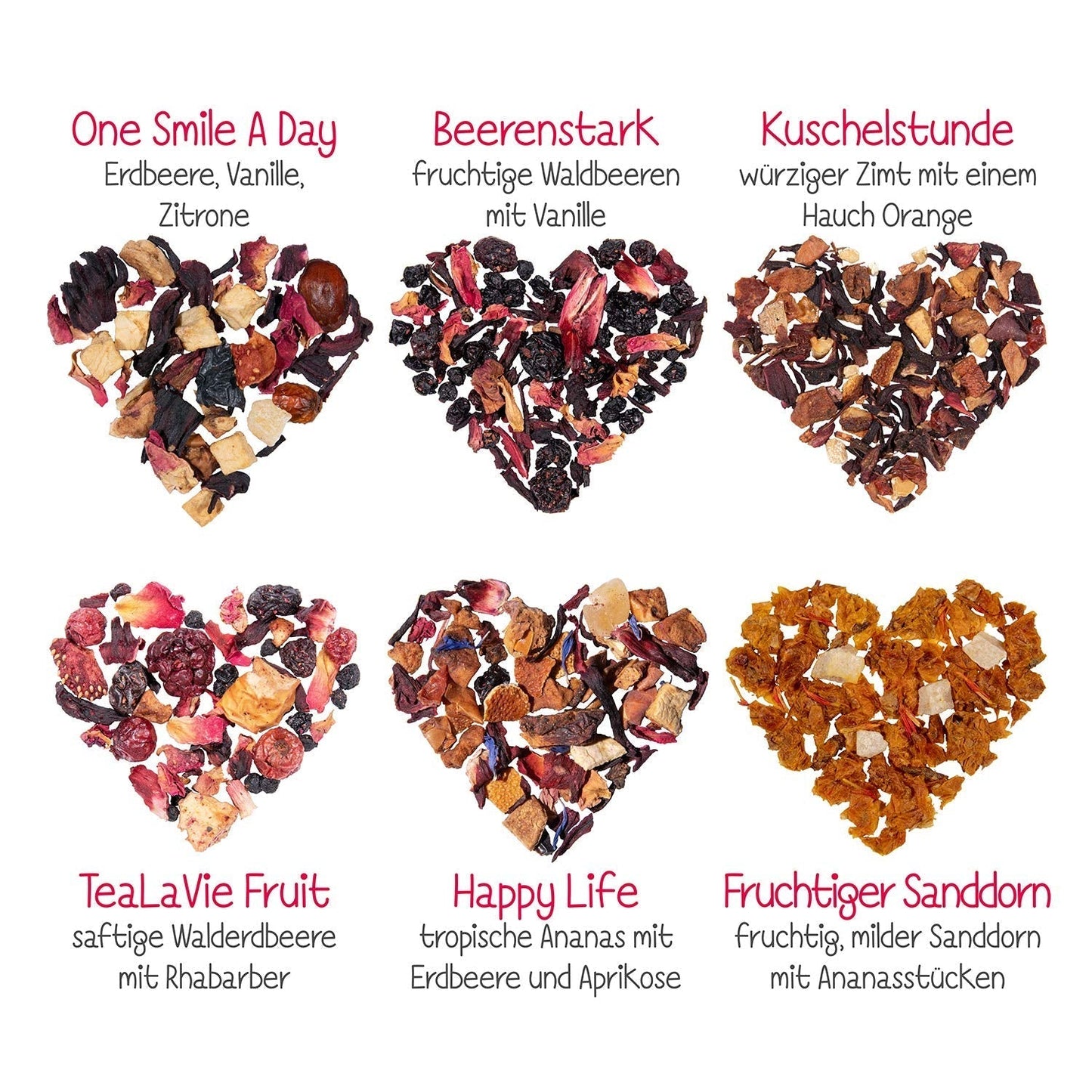 Tealavie Cadeauset van 6 fruitthee (60g) Proefset Geschenkdoos Bedankcadeau-ideeën voor vrouwen Collega's Moederdag 2024