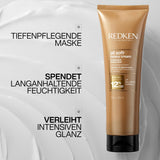 Redken haarmasker voor droog en broos haar, revitaliseert en hydrateert, met keratinecomplex en arganolie, geheel zachte, zware crème, 1 x 250 ml Naty Shop haarmasker