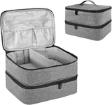 Nail Lacquer Organizer Tasche, Doppelschicht Nail Lacquer Storage Box, Organizer Koffer Für Nageldesign Kosmetiktasche Für 30 Flaschen Neonail Base (15Ml-0.5 Fl.Oz) & 1 nagellamp (zwart)