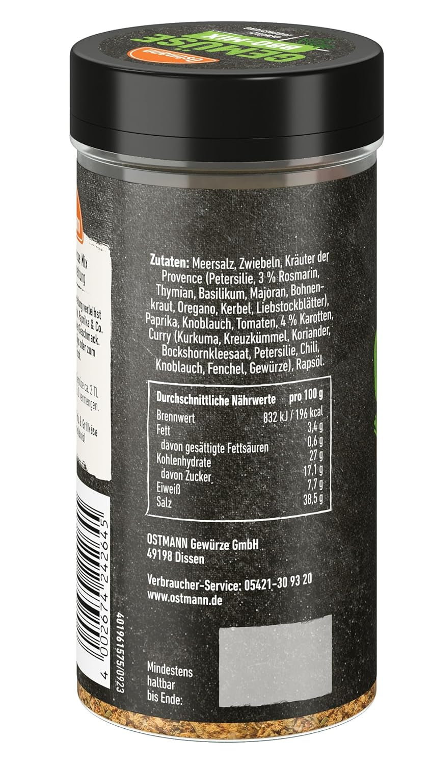 Ostmann Gewürze - Gemüse BBQ Mix | Gewürzzubereitung für Gemüse | Mediterrane Kräuternote voor Grillgemüse, Tofu und Co. | 120 g in een zeef