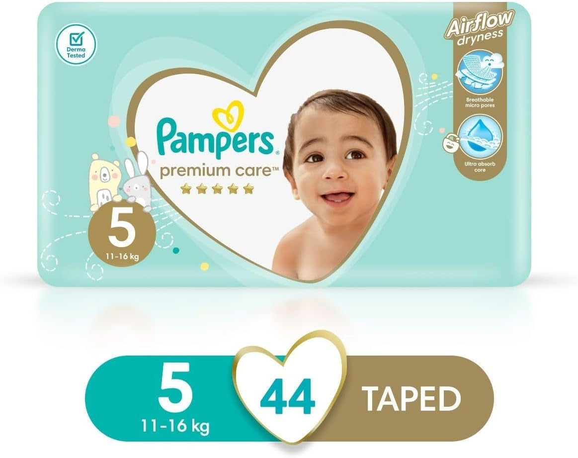 Pampers Premium Care luiers, maat 5, 11-18 kg, 1 pakje (1 x 44 stuks)