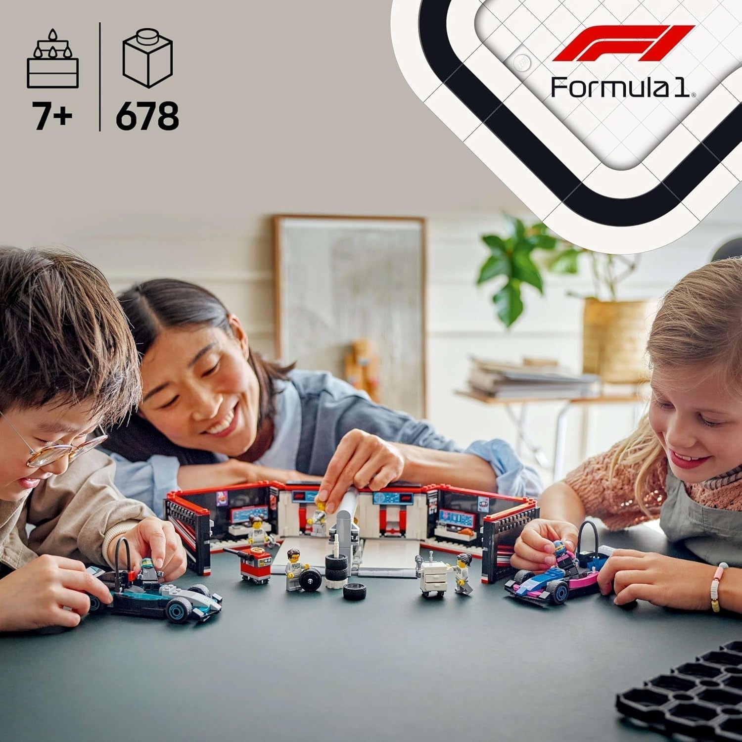 LEGO City F1 Garage met Mercedes-Amg en Alpine raceauto's - Formule 1 raceauto met 2 coureurs en 4 mechanische minifiguren - Cadeau voor jongens en meisjes vanaf 7 jaar en fans 60444 Beschouw de LEGO-Store bouwsets