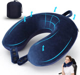TALLGO reisnekkussen, het beste traagschuim vliegtuigkussen voor hoofdsteun, zacht verstelbaar kussen voor vliegtuig, auto en huis, roze cervicale orthopedische kussens Naty Shop standaard blauw