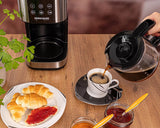 Rommelsbacher FKM 1000 filter-espressomachine - 1,5 liter watertank voor 12 koppen koffie, glazen karaf, uitgestelde start, warmhoudfunctie, aromafunctie, afneembare filterhouder 1x4