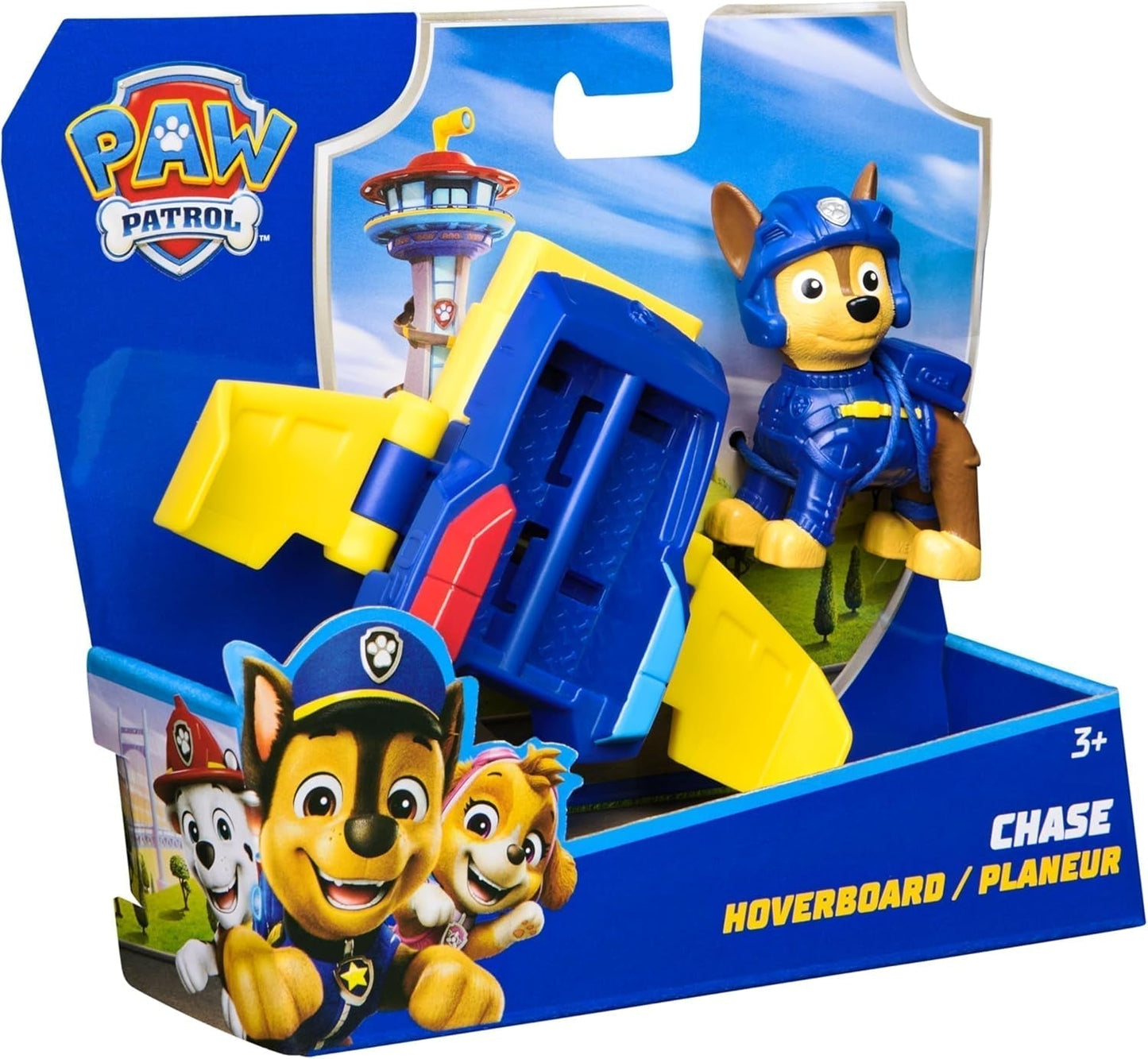 PAW PATROL Chase Action Pup Mini Reddingsvliegtuig Speelset met opvouwbare vleugels Speelgoed voor kinderen van 3 jaar oud Actiefiguren Naty Shop