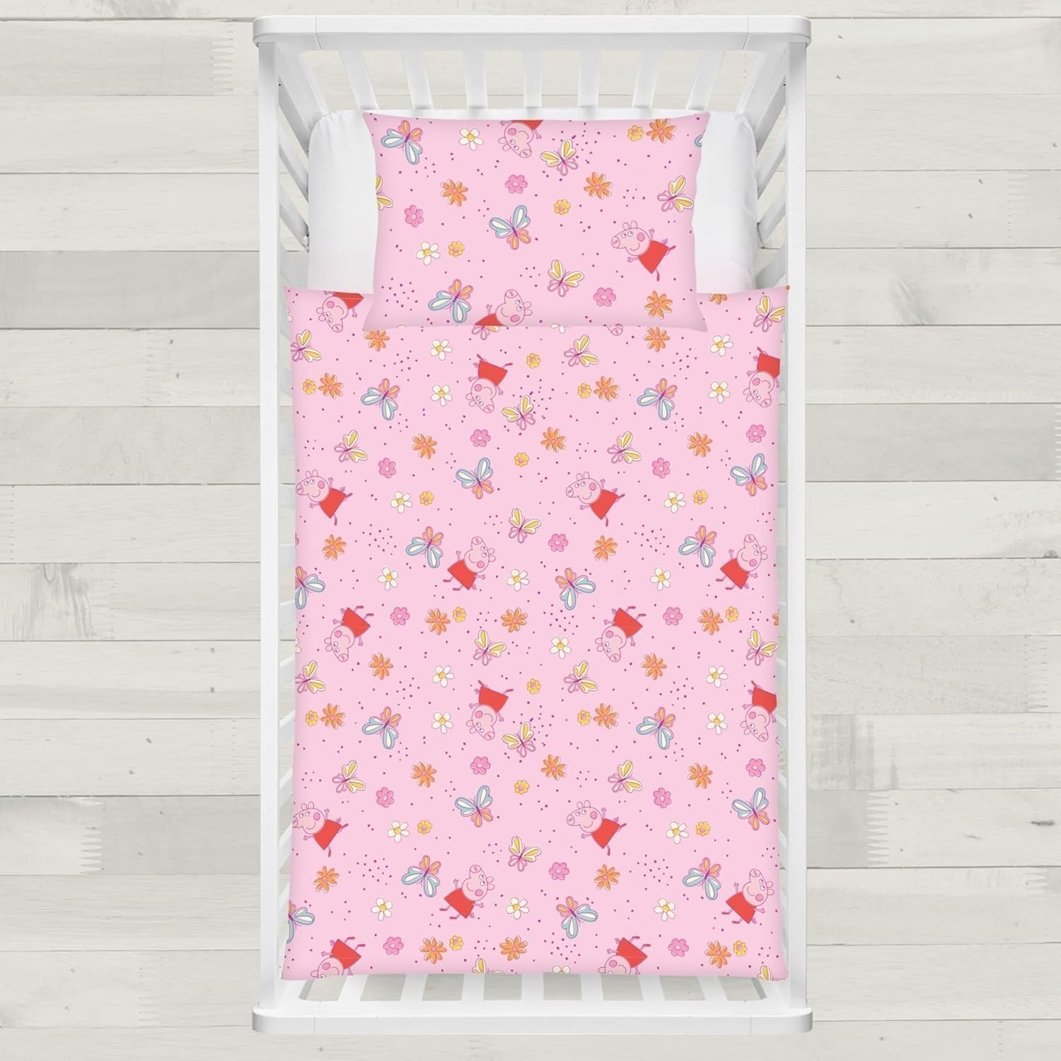Peppa Pig kinderbeddengoedset, 100 x 135 cm en 40 x 60 cm, katoenen beddengoed - kinderen Naty Shop