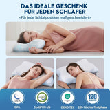 Cloudétoile Nekkussen Memory Foam Kussen - 2 in 1 Ergonomisch Orthopedisch Kussen Visco Foam Kussen Zijslaper Neksteun Kussen In hoogte verstelbaar Memory Foam Kussen Wit 64X38X12cm Cervicale Orthopedische Kussens Naty Shop