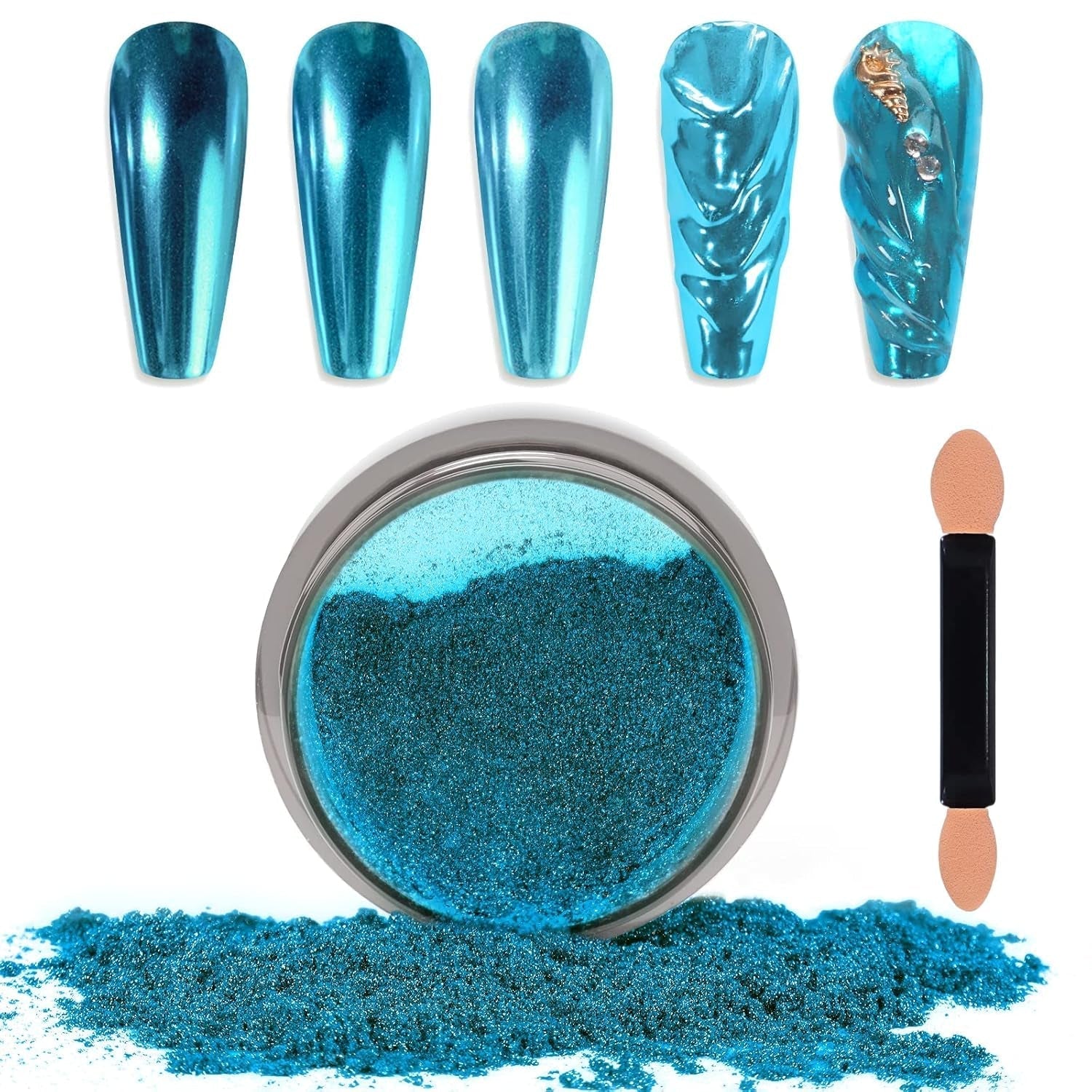 Chrome Nagel Pulver Spiegel Effect Metallic Staub Holografisch Glitter Glasierte Maniküre Decoratie Reflektierende Pigment voor DIY Gel Polish Nail Art, Harz Handwerk, Geschenke voor Goud