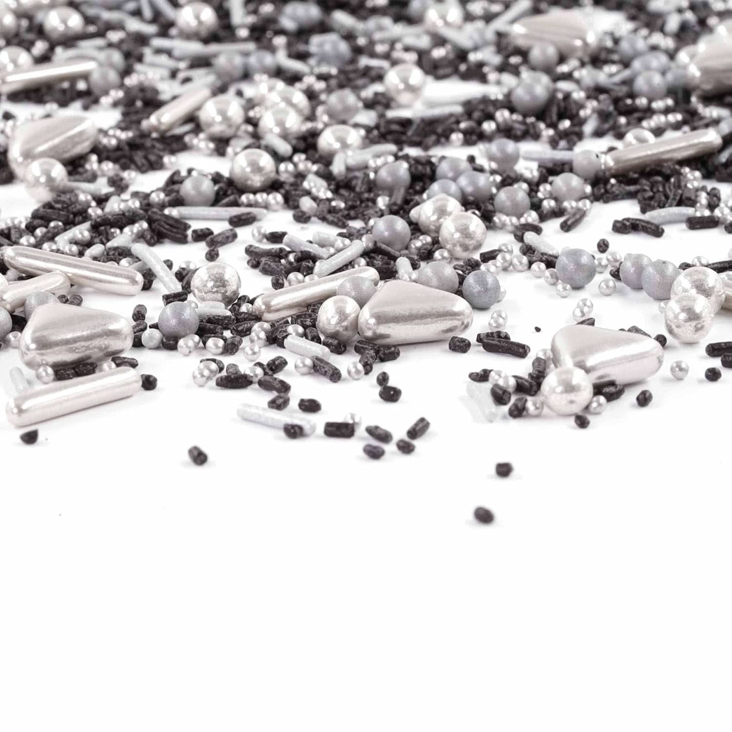 Streusel Glück Black Beauty, Mix Hagelslag Zilver - Zwart, 90 gram Hagelslag Naty Shop