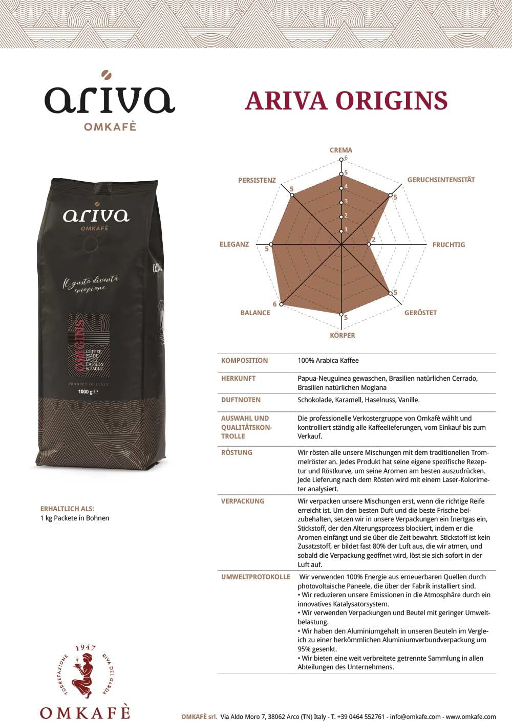 Espressokoffie - Terraviva - Bonen 1000g (28.00EUR/1kg)