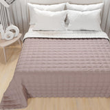 PETTI Artigiani Italiani - Eenpersoonsbedovertrek, dubbelzijdige sprei, verensprei, nachtblauw, wit, 100% Made in Italy