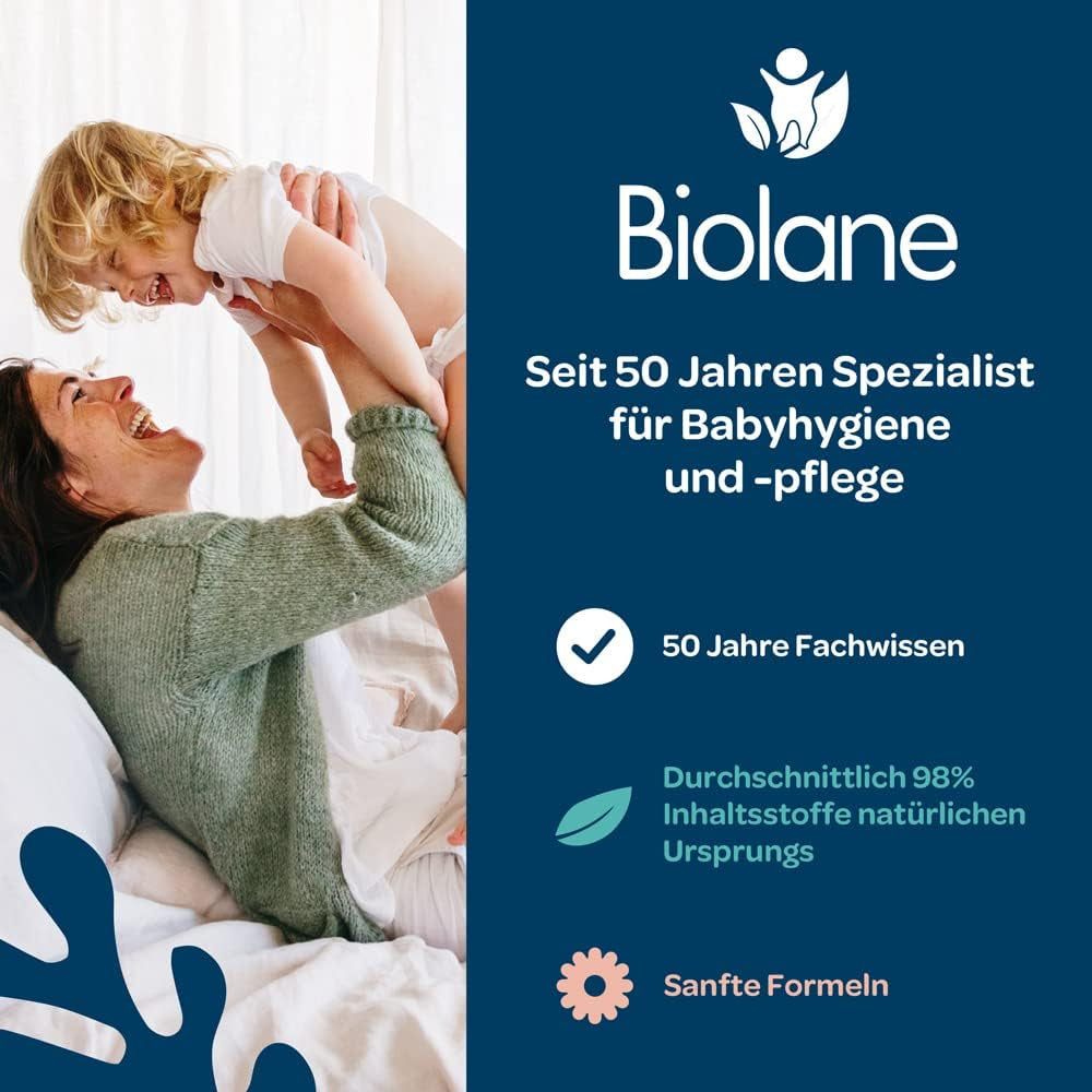BIOLANE - Natte babydoekjes met 99,9% water - Zuiver water - 12 x 48 stuks (576 doekjes) - Voor de gevoelige huid - Vanaf de geboorte - Geurvrij - Zorg voor het verschonen en schoonmaken van baby's