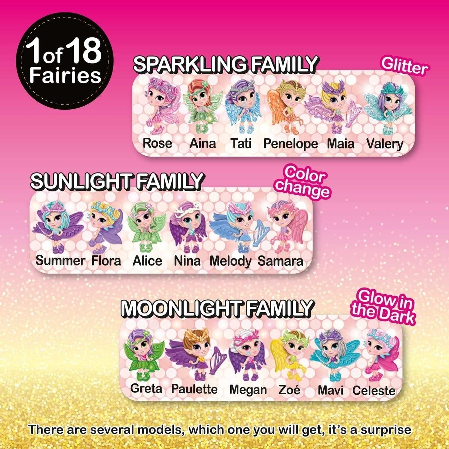 CRAZE Fee in mijn zak | Feeënpop met vleugels, verzamelbaar sprookjesspeelgoed met speciale effecten zoals glitter, glow in the dark en kleurverandering Dolls Naty Shop