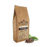 KOFFIECRUISE Santos Kaffeebohnen 1kg - Mittlere Röstung - Aroma Caramel - Für All Kaffeemaschinen - 100% Arabisch