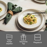 leuk vinden. van Villeroy & Boch – Crafted Cotton Dinner-Set 4 teilig Weiß, Spülmaschinenfest, Mikrowellensicher, Geschirrset, Tafelservice Modern, Speiseteller, Tiefe Teller, Pottery-Look, Premium Porzellan