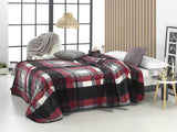 MANTAS MORA Bedrukte deken, groot volume, 100% polyester, 450 G/M², zacht, voor herfst/winter, Design Harmony K60, 260 X 240 cm, voor bedden met 160/180 cm, blauw Dekbedden en dekbedden Naty Shop Grijs 260X240Cm - Cama De 160/180Cm