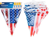 HEKU 191-dlg. USA Party Set I Papieren Borden Ø23Cm, Rode Bekers, 3-laags Servetten 33X33Cm, Decoratieprikker, Wimpelketting 10M I Ideaal voor themafeesten en nationale feestdagen
