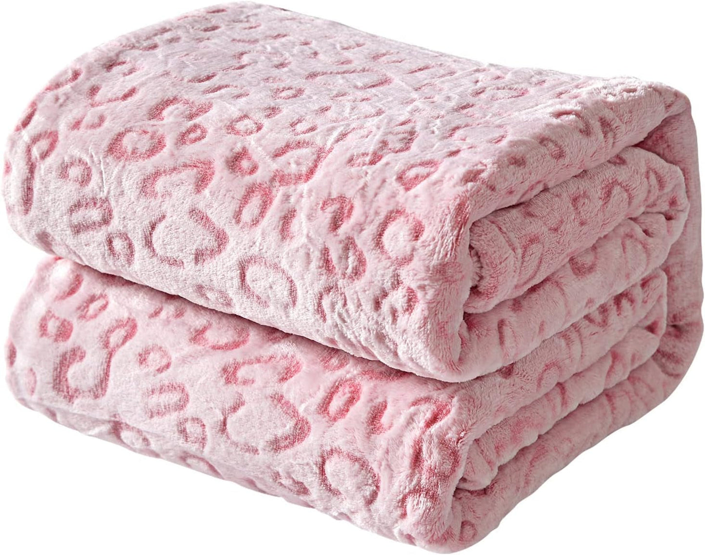 FY FIBRE HOUSE flanellen fleece plaid, microvezeldeken met 3D cheetah print, 228 X 274 cm, paars Quilts en quilts Naty Shop Pink Leopard 40"X50"