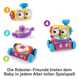 Fisher-Price 4-in-1 leerrobot Linus voor baby's en peuters, speelgoed vanaf 6 maanden - Duitssprekend, HCK39 Babyspeelgoed Naty Shop