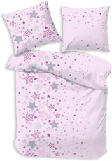 Beddengoed voor kinderen, roze sterren, 100% katoen Beddengoed - kinderen Naty Shop Standaardtitel