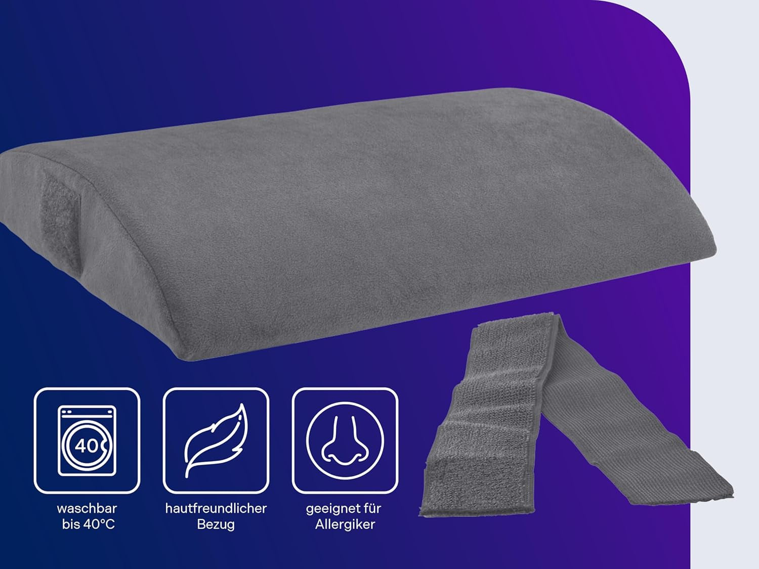 Traumnacht orthopedisch rug-/lendenkussen met visco-elastische schuimkern en huidvriendelijke microfleece hoes, Oeko-Tex gecertificeerd, vervaardigd volgens Duitse kwaliteitsnormen