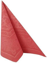 50 Premium Servetten "ROYAL Collection" 1/4-vouw 40 Cm X 40 Cm Rood Hoge Kwaliteit "Ornamenten" (Pak van 2)