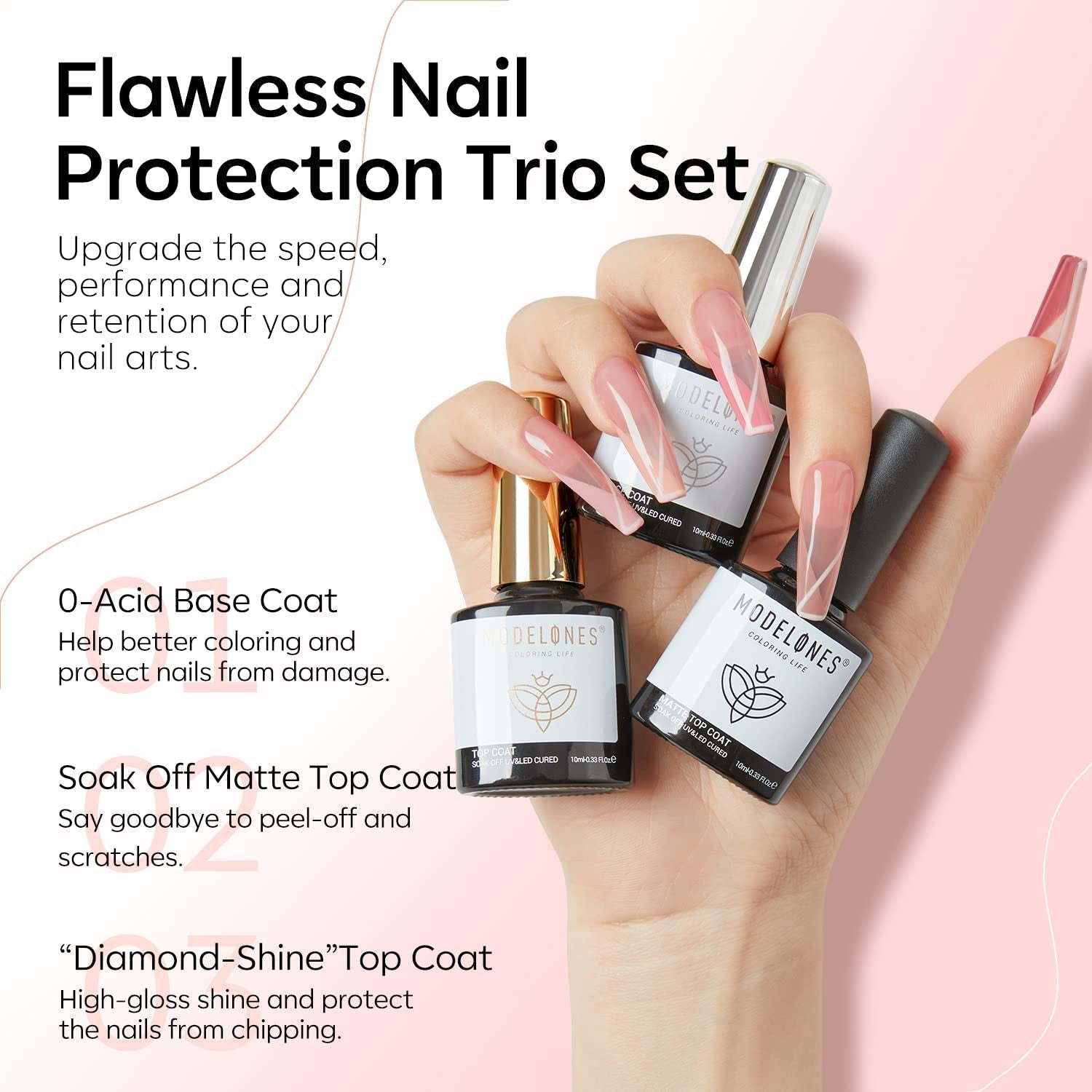 Modelones 35-delige gelnagellakset, UV-nagellakset met 48W-lamp, nude bruin wit roze gelnagellakset, UV-gelnagellakset met toplaag basis nagelstudioset