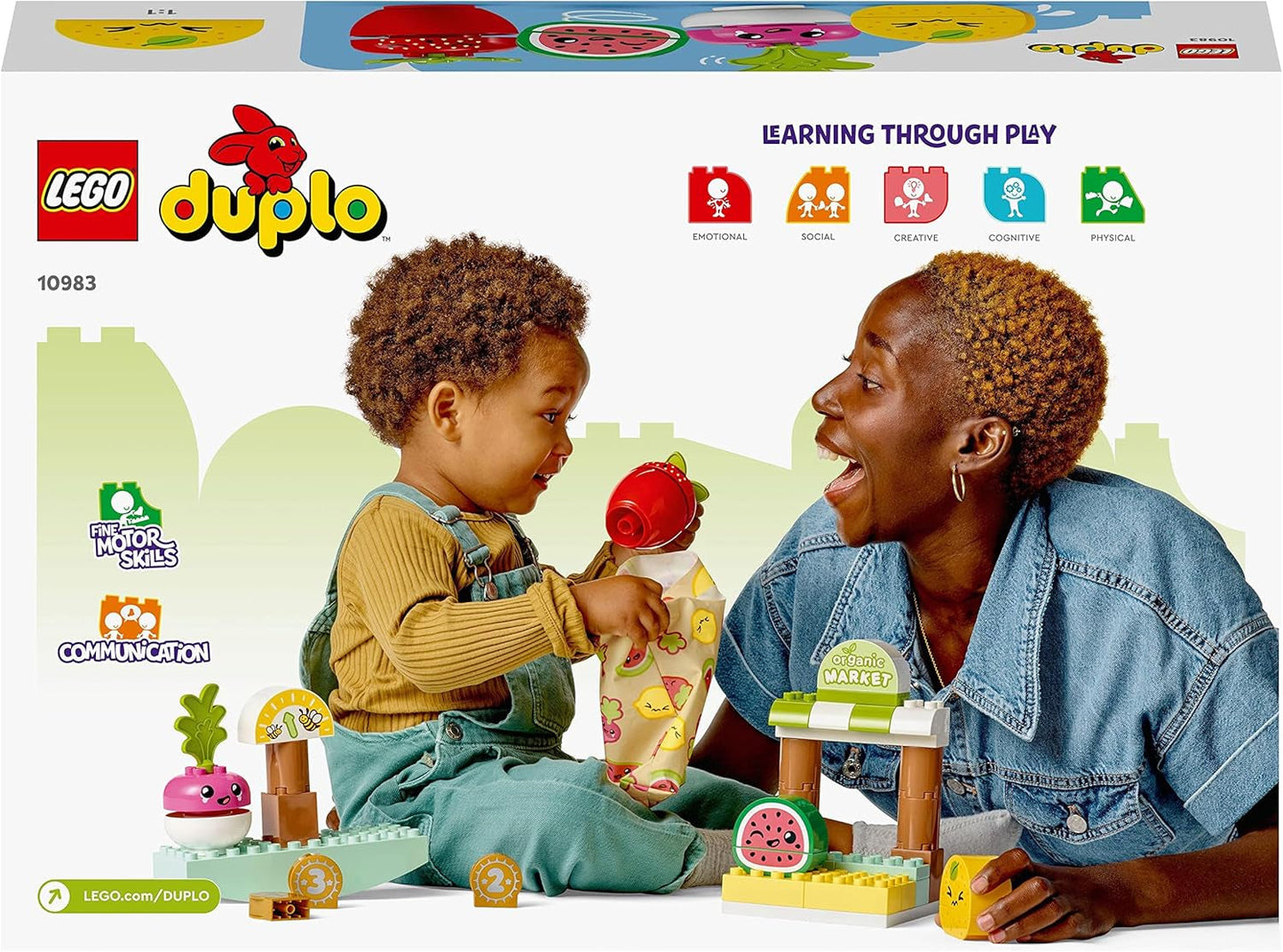 LEGO DUPLO Mijn eerste biologische markt, speelgoedwinkelset voor jongens en meisjes, educatief speelgoed voor peuters vanaf 1,5 jaar, groente- en fruitaccessoires 10983 Bouwsets Besuche den LEGO-Store