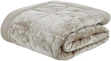 Catherine Lansfield - Geplette fluwelen dubbele sprei van imitatie - polyester, polyester, zilver, 53 x 23 x 53 cm Catherine Lansfield bedden en dekbedden natuur 53 x 23 x 53 cm