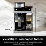 Ninja Prestige 2-in-1 filterkoffiezetapparaat met capsules en geïntegreerde melkopschuimer, voor latte, ijskoffie en Flat White, zwart CFN802EU
