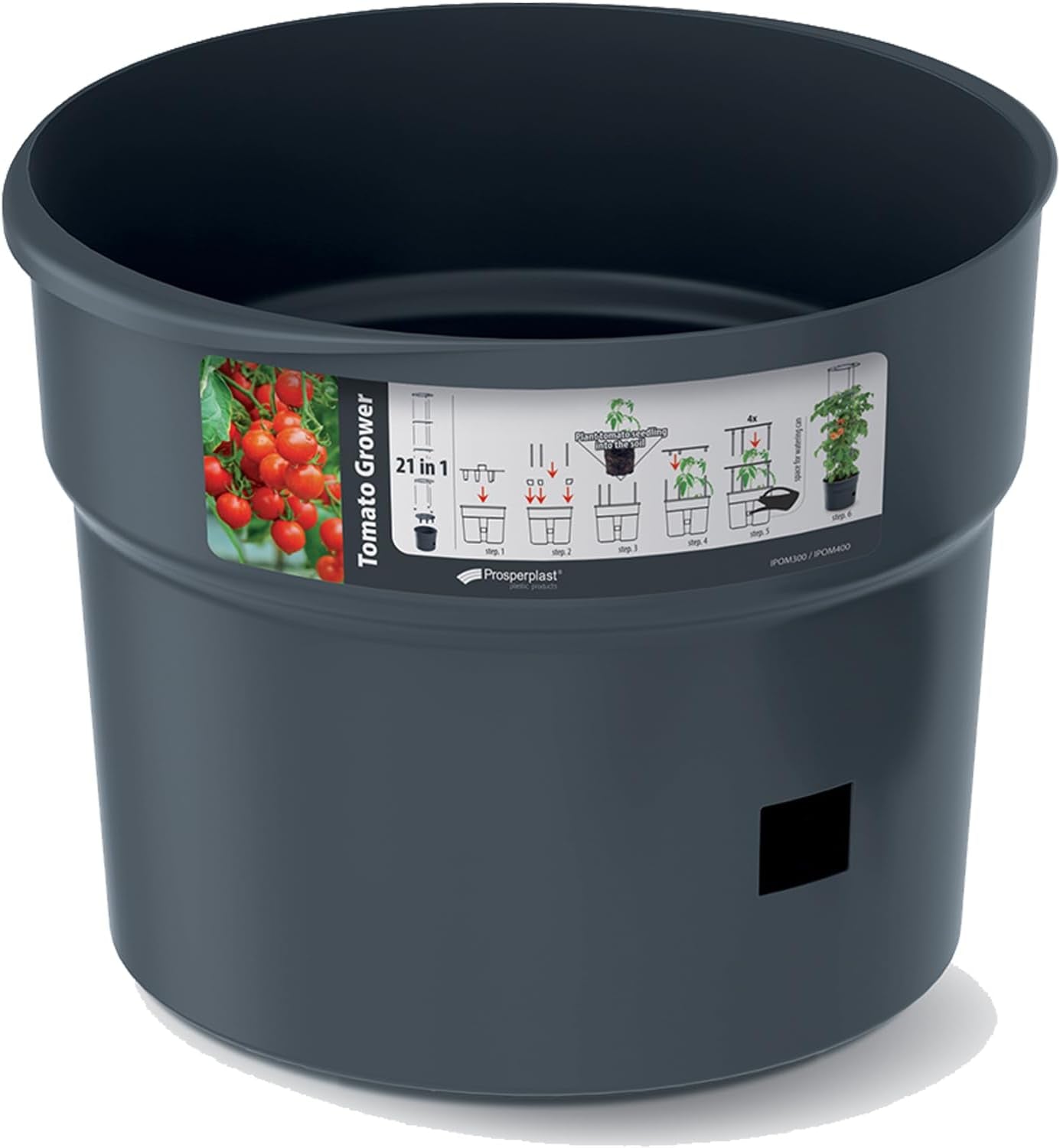 Prosperplast tomatenzaailingenpotten met traliewerk – Stevige kunststof plantenbak | Antraciet | Weer- en UV-bestendig | 29,5 x 115,2cm | Ideaal voor de tuin en terras