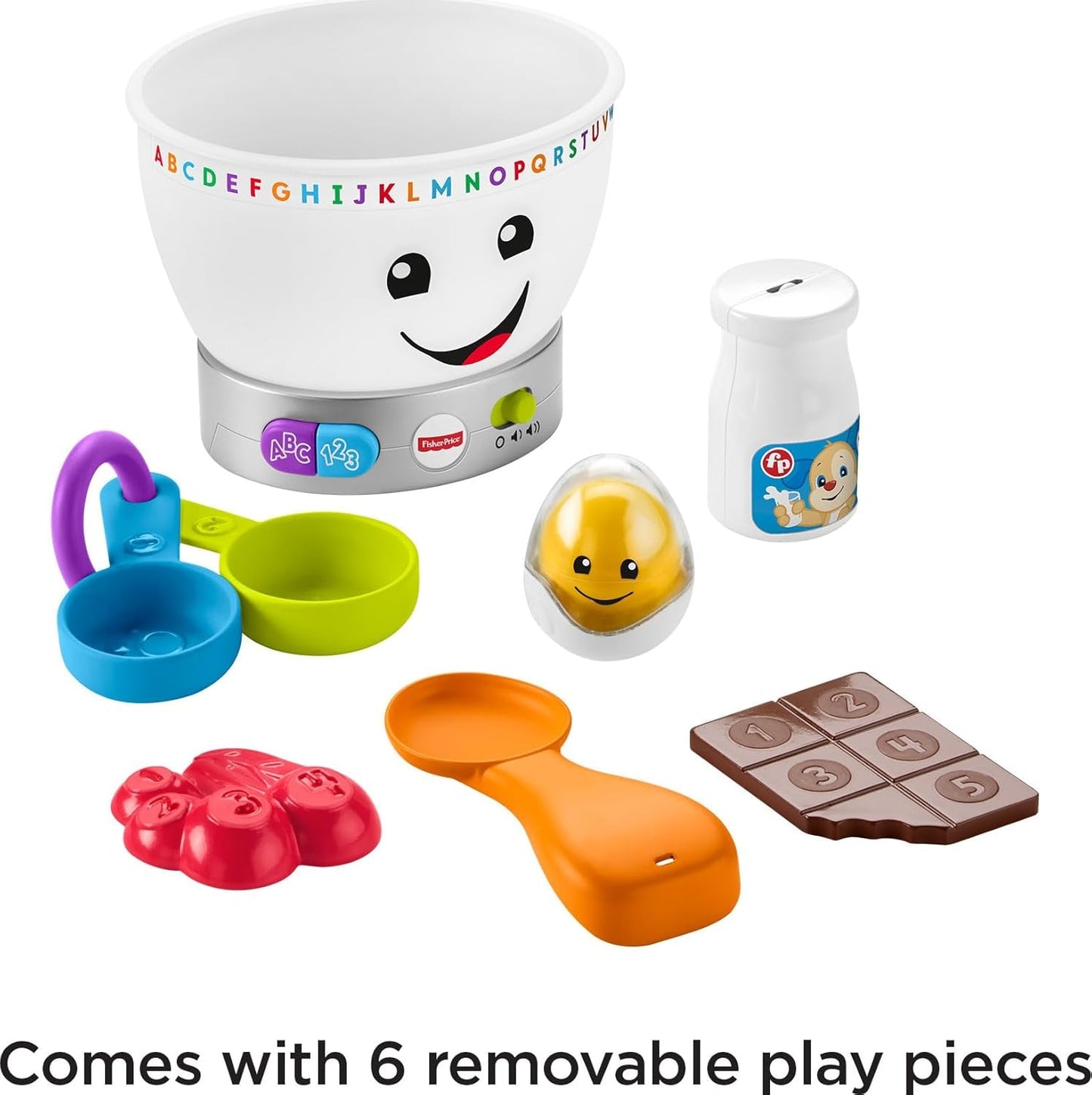 Fisher-Price Laugh & Learn-leerspeelgoed voor baby's, mengkom in magische kleuren met muziek en verlichting voor 6 maanden+, GJW20 babyspeelgoed Naty Shop