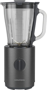 Grundig Delisia Novus SM 7140 Professional Standmixer, 1,5 liter, 800 Watt, 6-Fach Edelstahlmesser met zirkonium-beschichtung, 5 geschwindigkeitsstufen + Pulse-Funktion, Dark Inox/Edelstahl Kitchen Naty Shop